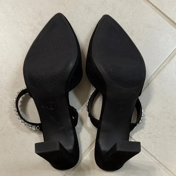NWOT A New Day Black Heels with Sparkling Strap - Picture 6 of 7